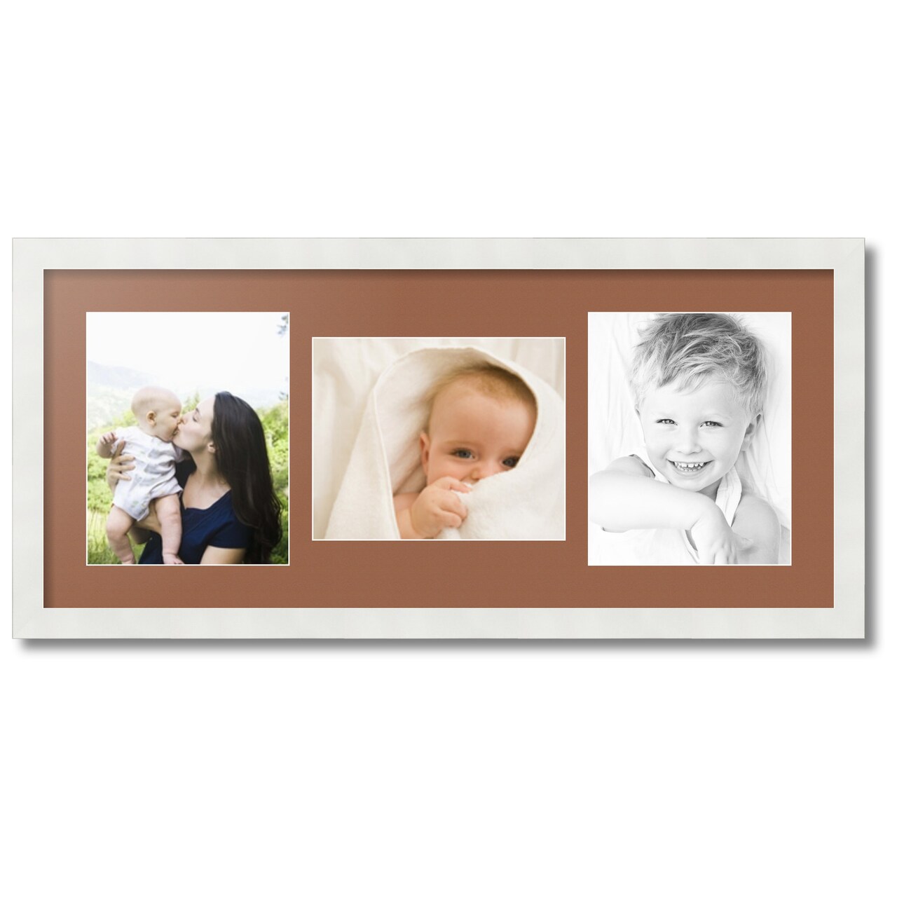 ArtToFrames Collage Photo Picture Frame with 3 - 8x10 inch Openings, Framed in White with Over 62 Mat Color Options and Plexi Glass (CSM-3966-117)